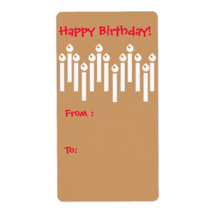 Etiqueta del regalo del feliz cumpleaños del