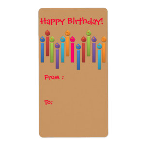 Etiqueta del regalo del feliz cumpleaños del