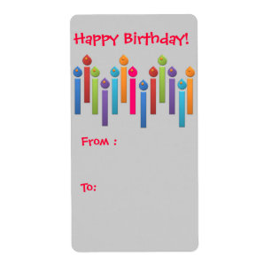 Etiqueta del regalo del feliz cumpleaños del