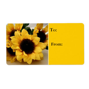 Etiqueta del regalo del girasol