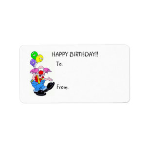 Etiqueta del regalo del payaso w/balloons del