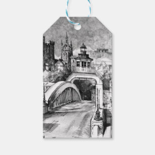 Etiqueta del regalo del puente de oscilación