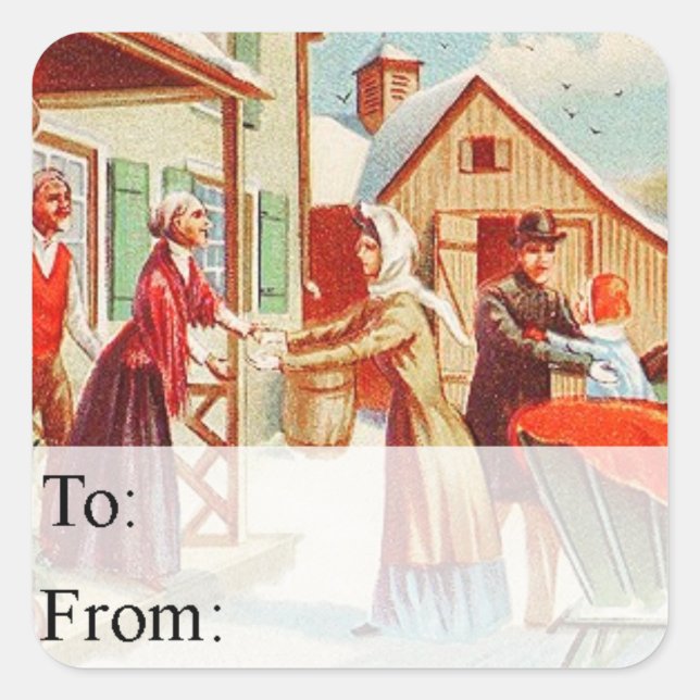 Etiqueta del regalo del regreso al hogar del (Anverso)