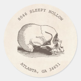 Etiqueta del remite de Halloween del cráneo del