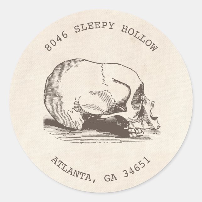 Etiqueta del remite de Halloween del cráneo del (Anverso)