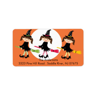 Etiqueta del remite de Halloween Witchs