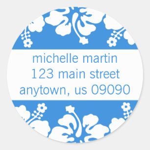 Etiqueta del remite de las flores del hibisco