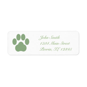Etiqueta del remite de Pawprint del Celadon