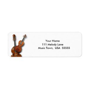 Etiqueta del remite del bajo y del violín