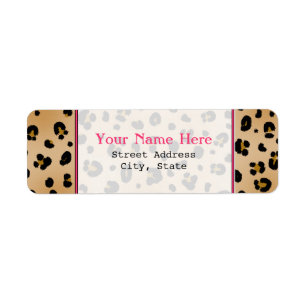 Etiqueta del remite del estampado leopardo