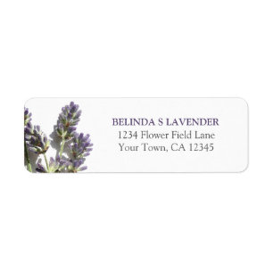 Etiqueta del remite del manojo de la lavanda