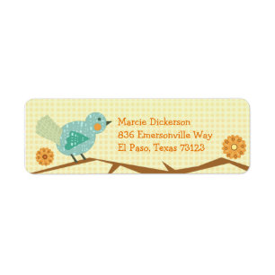 Etiqueta del remite del pájaro de Tweety