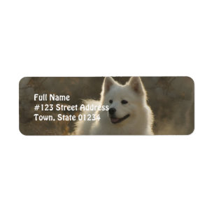 Etiqueta del remite del perro del samoyedo