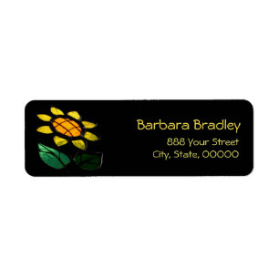 Etiqueta del remite del vitral de la flor