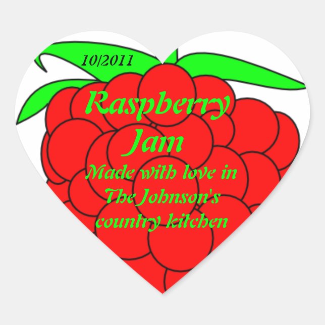 Etiqueta del tarro del atasco de frambuesa (Anverso)