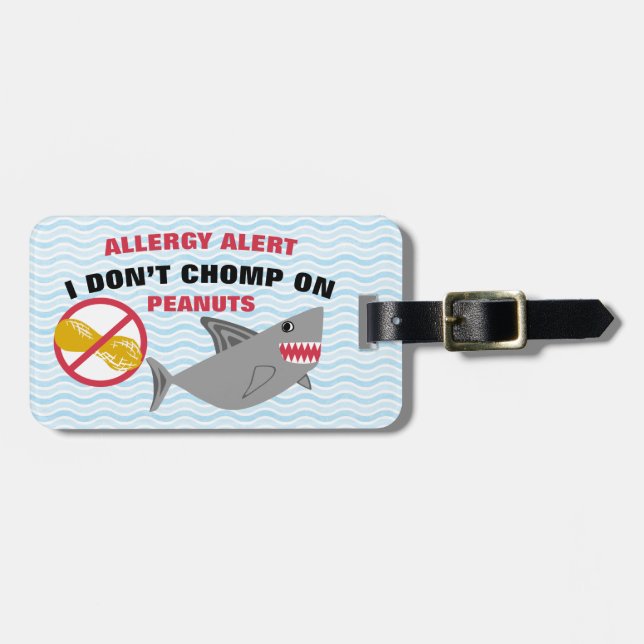 Etiqueta del tiburón de la alarma de la alergia (Frente Horizontal)