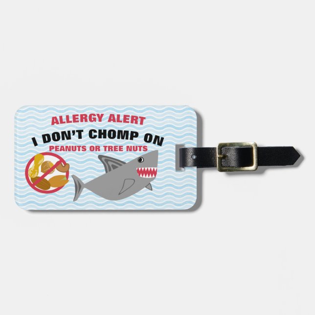 Etiqueta del tiburón de la alarma de la alergia de (Frente Horizontal)