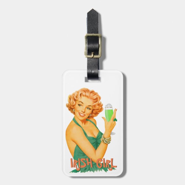 ETIQUETA DEL VIAJE DEL IRLANDÉS, CHICA IRLANDÉS+ (Frente Vertical)