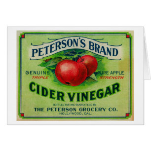 Etiqueta del vinagre de la sidra de Peterson