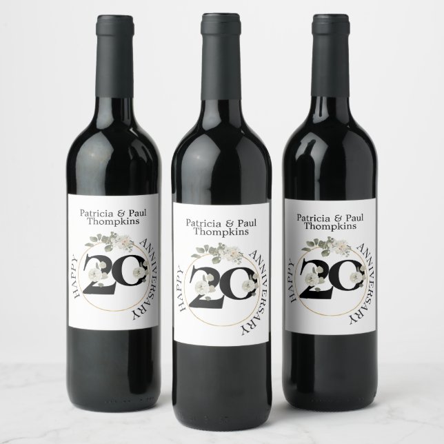Etiqueta del vino ANIVERSARIO de 20 años (Botellas)