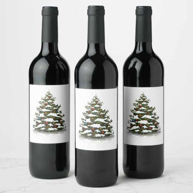 ETIQUETA DEL VINO : ÁRBOL DE NAVIDAD (Botellas)