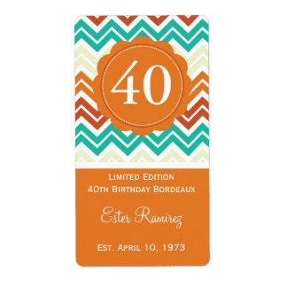 Etiqueta del vino de Chevron naranja (375 ml)