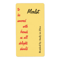 etiqueta del vino de la botella de vino