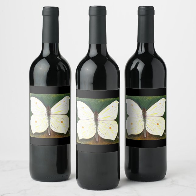 Etiqueta del vino de mariposa (Botellas)