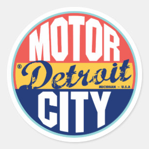 Etiqueta del vintage de Detroit