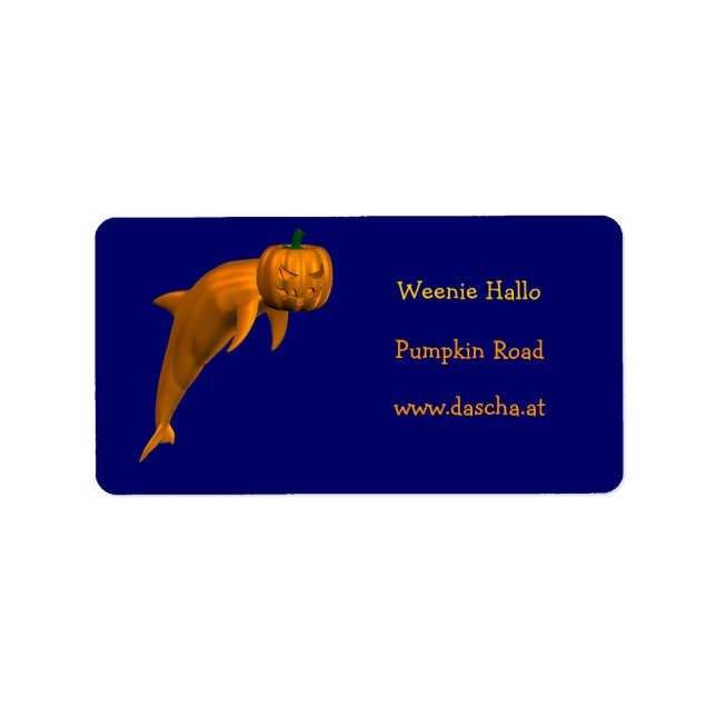 Etiqueta Delfín de Halloween (Frente)