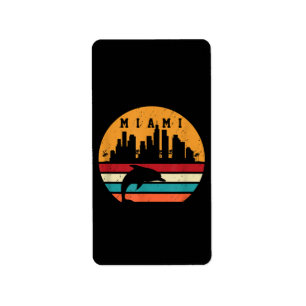 Etiqueta Delfín Vintage Silueta Miami 80 Souvenir Dolp