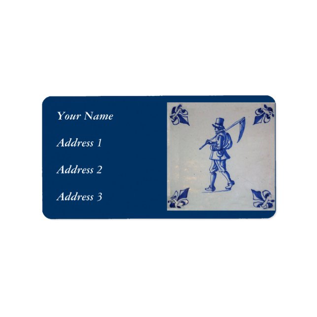 Etiqueta Delft Blue Tile - Plantilla (Frente)