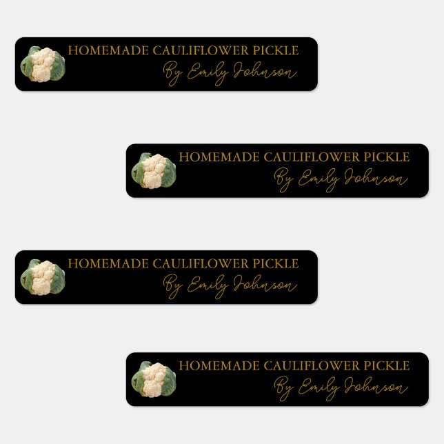 Etiqueta delgada de la lechona de coliflor casera (Grupo)