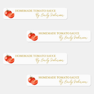 Etiqueta delgada de la salsa de tomate casera