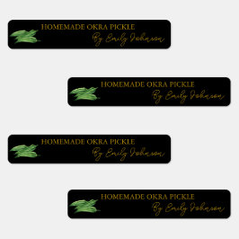 Etiqueta delgada de Okra Pickle casera