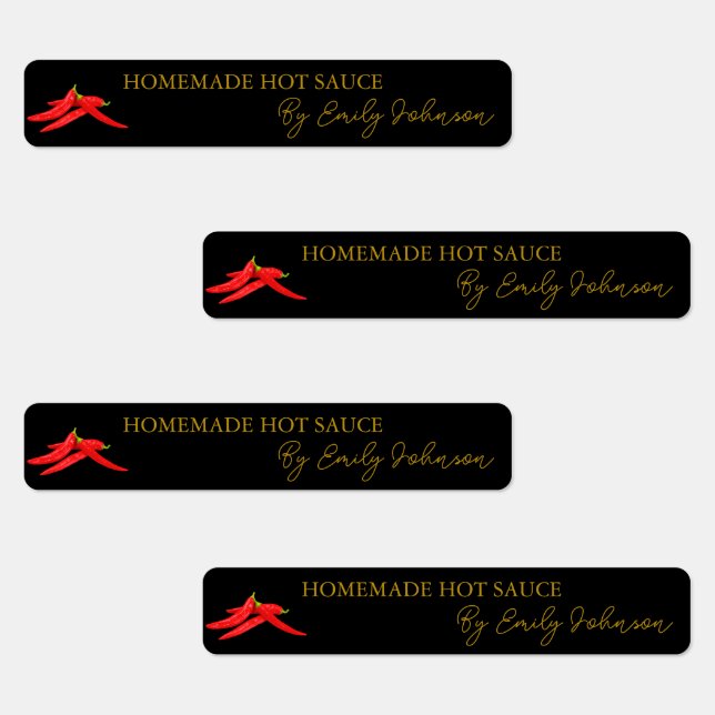 Etiqueta delgada de salsa picante casera (Grupo)