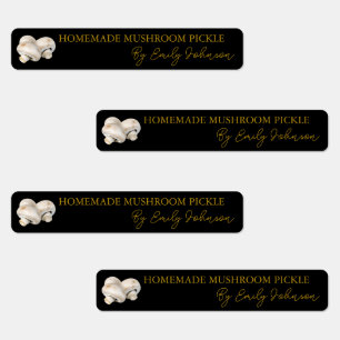 Etiqueta delgada de setas caseras