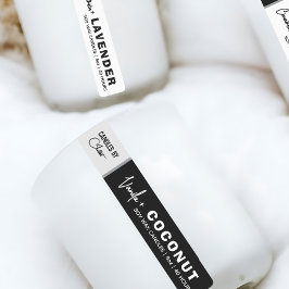 Etiqueta delgada de velas en blanco y negro