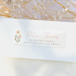 Etiqueta Delicada dirección de retorno de guión de flores s