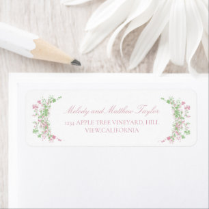 Etiqueta Delicado pasado floral francés boda 