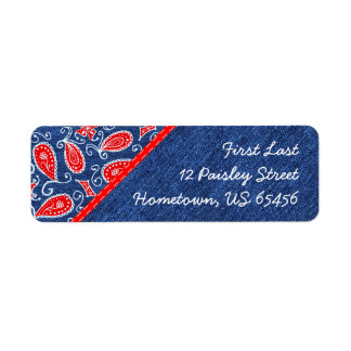 Etiqueta Denim Paisley Cute Jeans blancos y azules florales