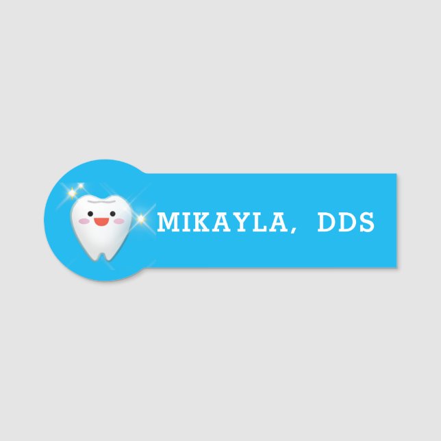 Etiqueta    DentalName feliz de dientes brillantes (Anverso)