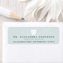 Etiqueta Dentist White Teeth Light Blue Return Address