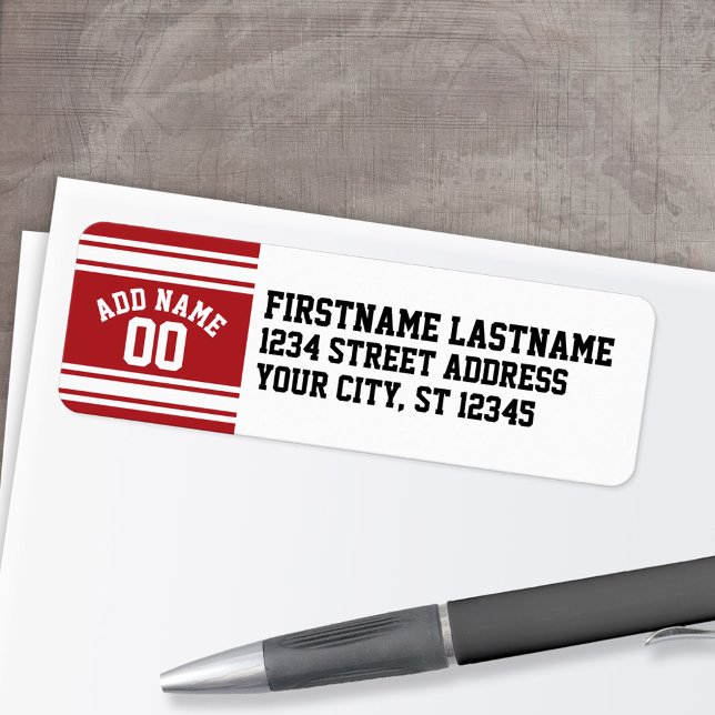 Etiqueta Deporte Jersey con su nombre y número (Personalized Return Address Label)