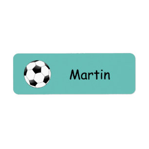 Etiqueta deportiva de fútbol para niños