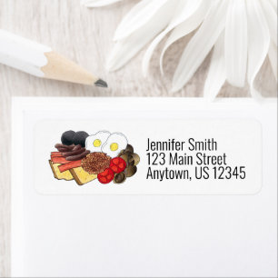 Etiqueta Desayuno inglés completo Reino Unido Comedor britá