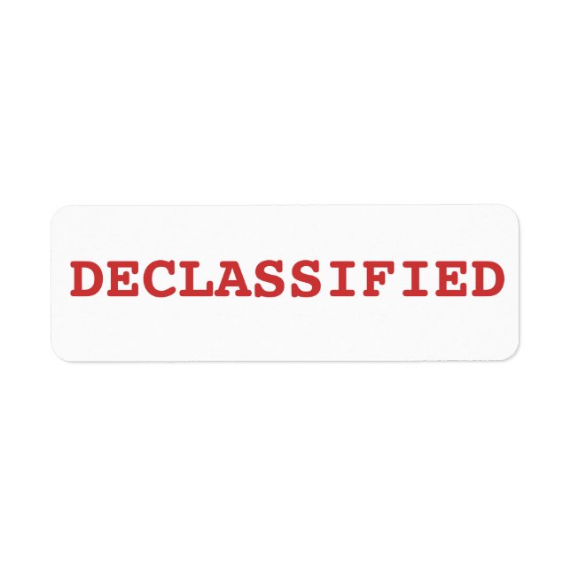Etiqueta desclasificado (Frente)