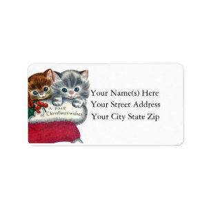 Etiqueta Deseos navidades de Navidades gatitos