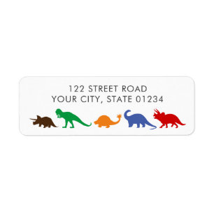 Etiqueta Desfile de dinosaurios, dirección Personalizado de