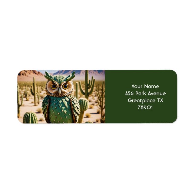 Etiqueta Desierto de búho de cactus (Frente)